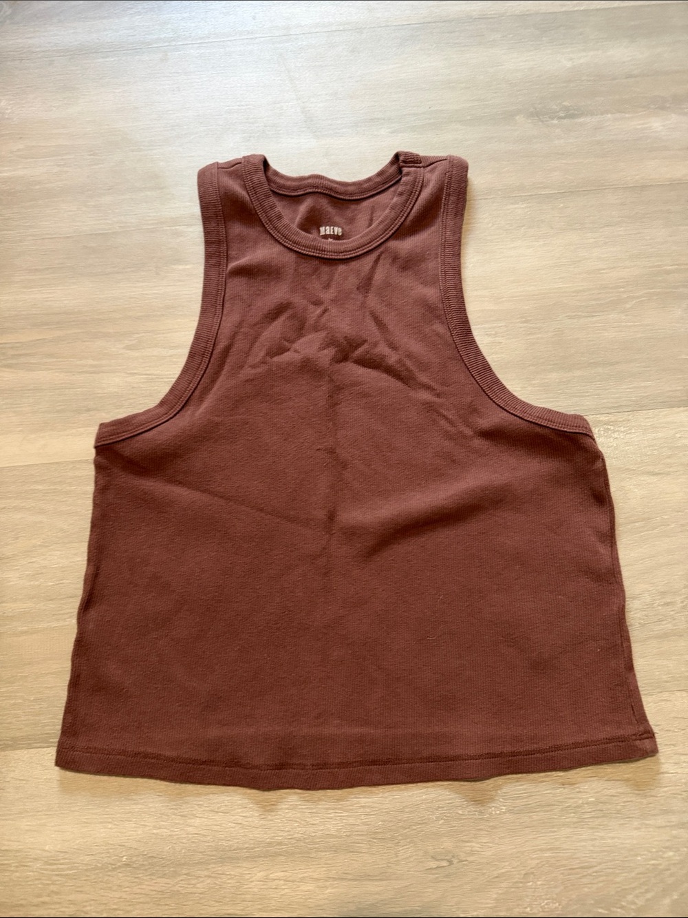 Anthropologie Maeve Ribbed Tank in Dusty Rose Brown
